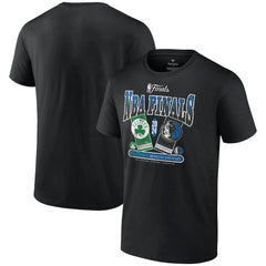 Black Boston Celtics vs. Dallas Mavericks 2024 NBA Finals Matchup Drive To The Basket T-Shirt | NBA