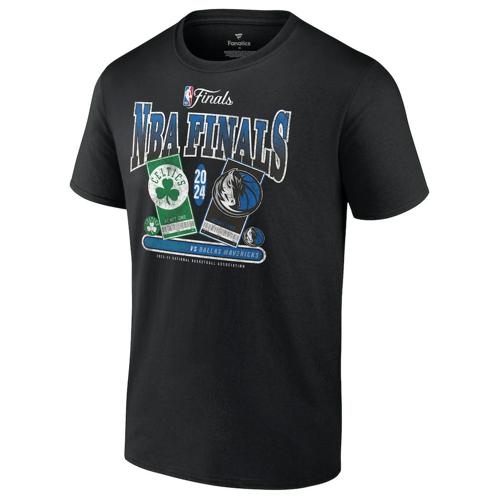 Black Boston Celtics vs. Dallas Mavericks 2024 NBA Finals Matchup Drive To The Basket T-Shirt | NBA
