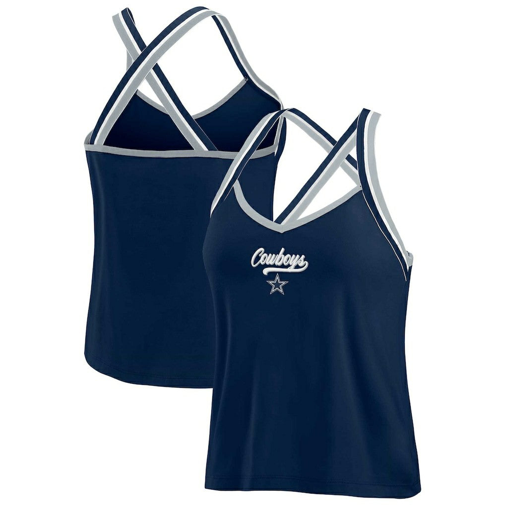 Dallas Cowboys WEAR by Erin Andrews Women's Cross Strap Tri-Blend Tank Top | NFL US