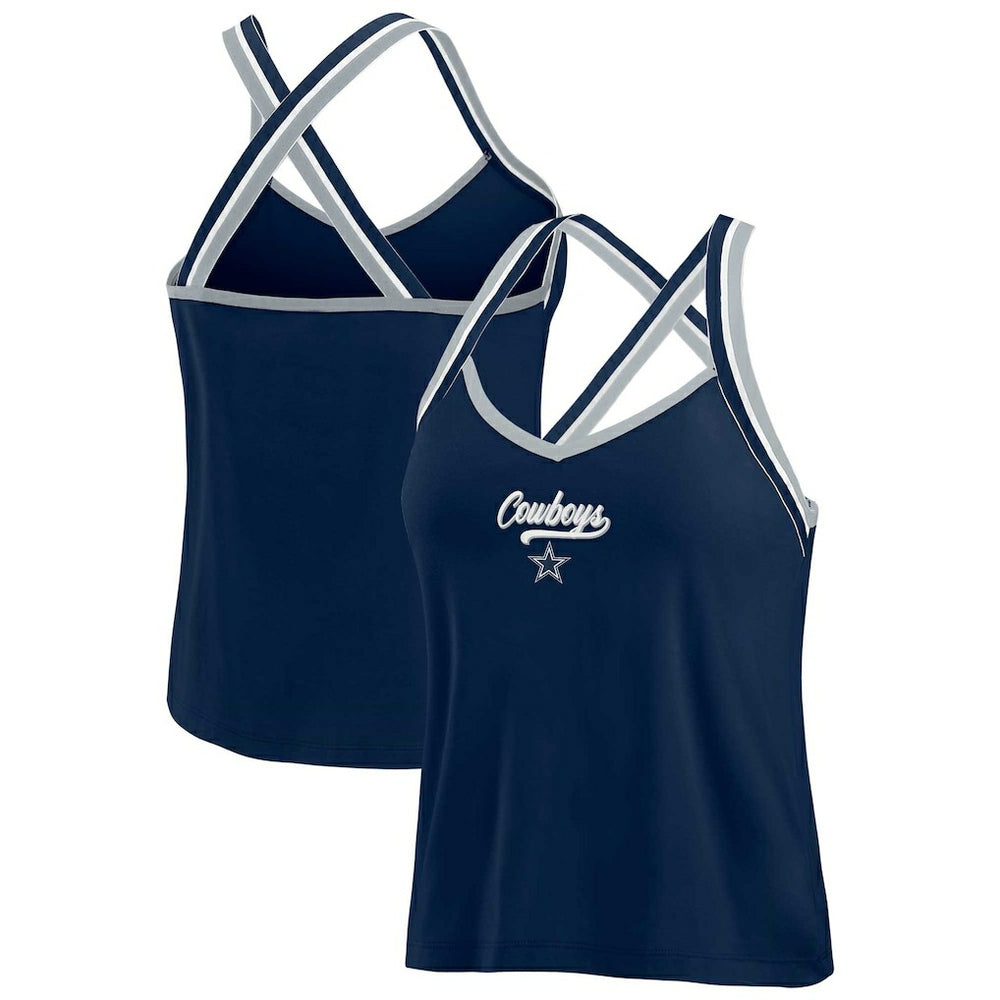 Dallas Cowboys WEAR by Erin Andrews Women's Cross Strap Tri-Blend Tank Top | NFL US