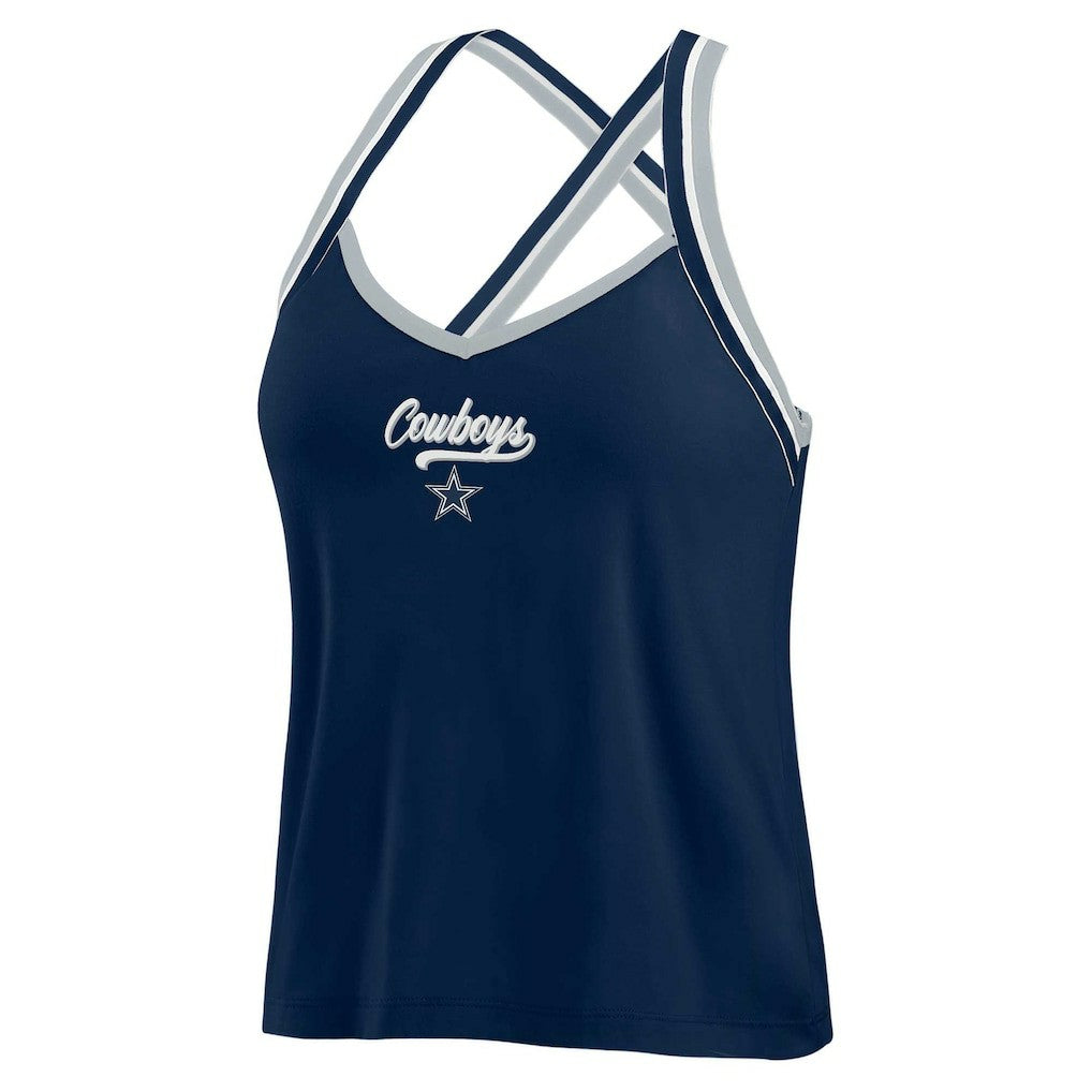 Dallas Cowboys WEAR by Erin Andrews Women's Cross Strap Tri-Blend Tank Top | NFL US