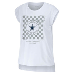 Dallas Cowboys WEAR by Erin Andrews Women's Checker Muscle Tank Top | NFL Discount