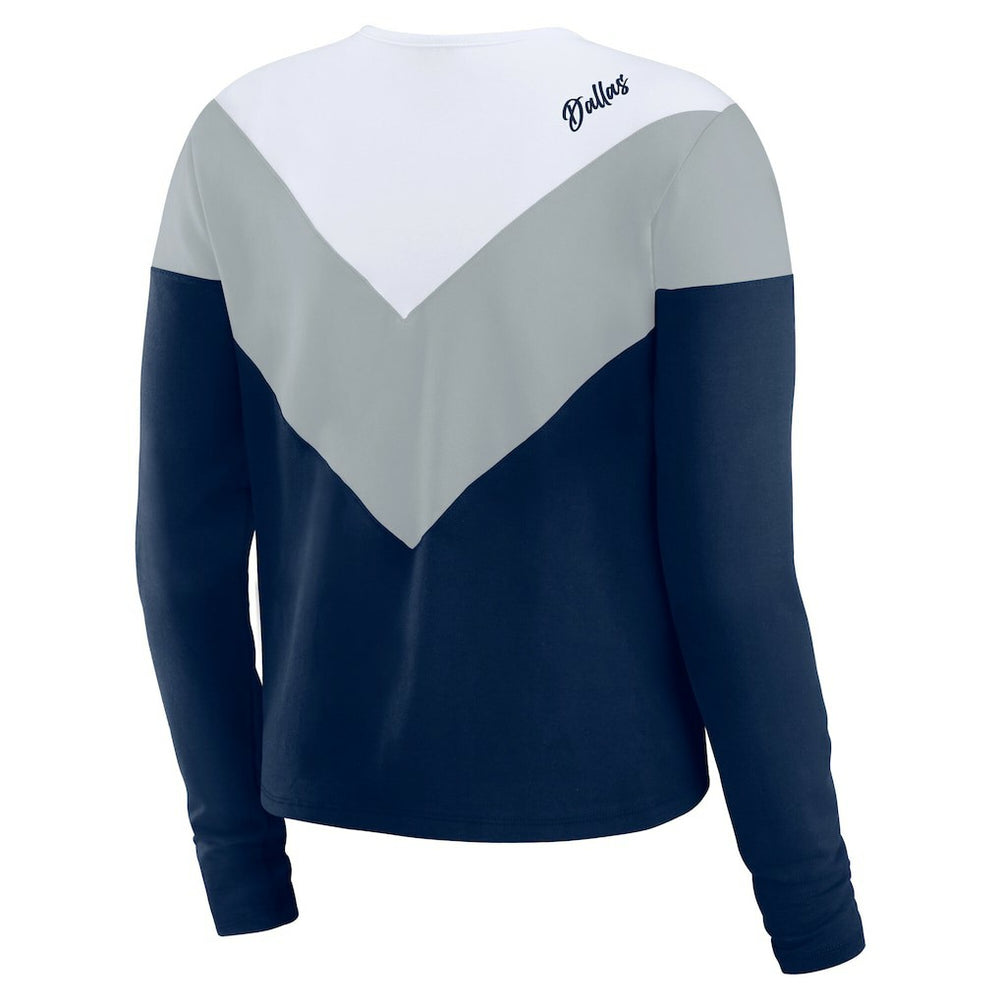 Dallas Cowboys WEAR by Erin Andrews Women's Plus Size Chevron Tri-Blend Long Sleeve T-Shirt | NFL Near me