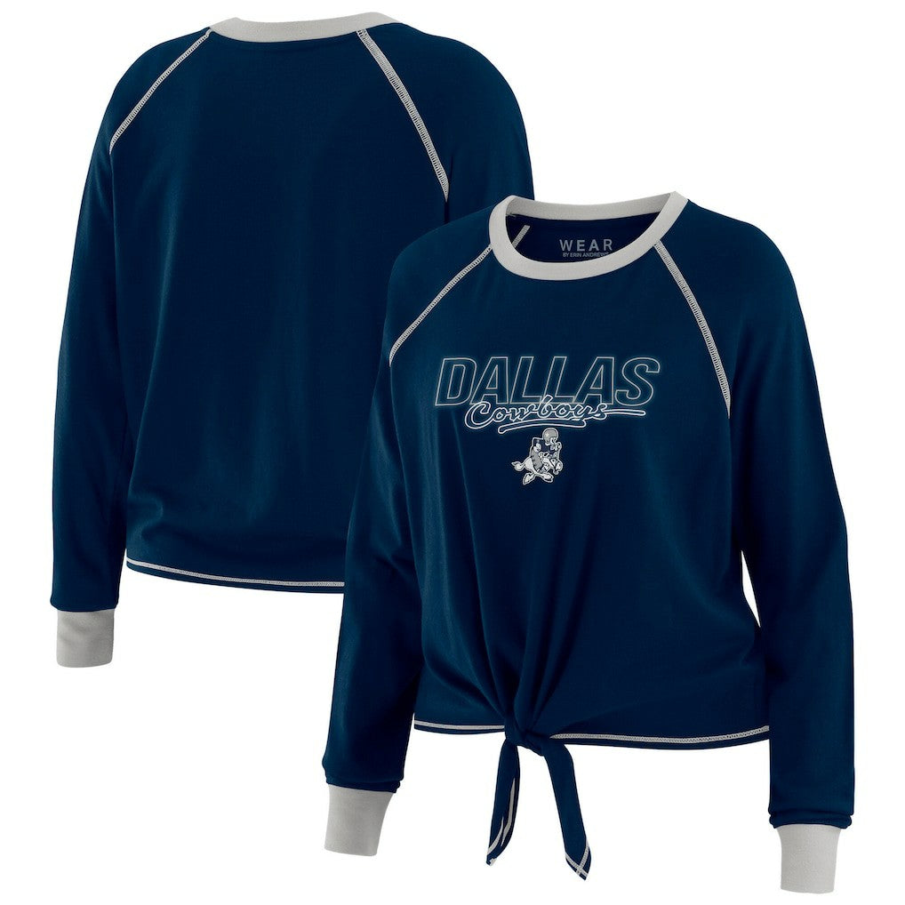 Dallas Cowboys WEAR by Erin Andrews Women's Tie-Front Long Sleeve T-Shirt | NFL Online