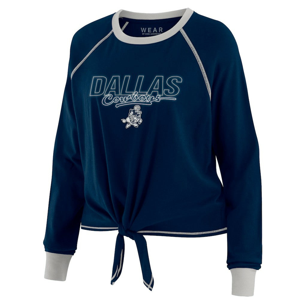 Dallas Cowboys WEAR by Erin Andrews Women's Tie-Front Long Sleeve T-Shirt | NFL Online