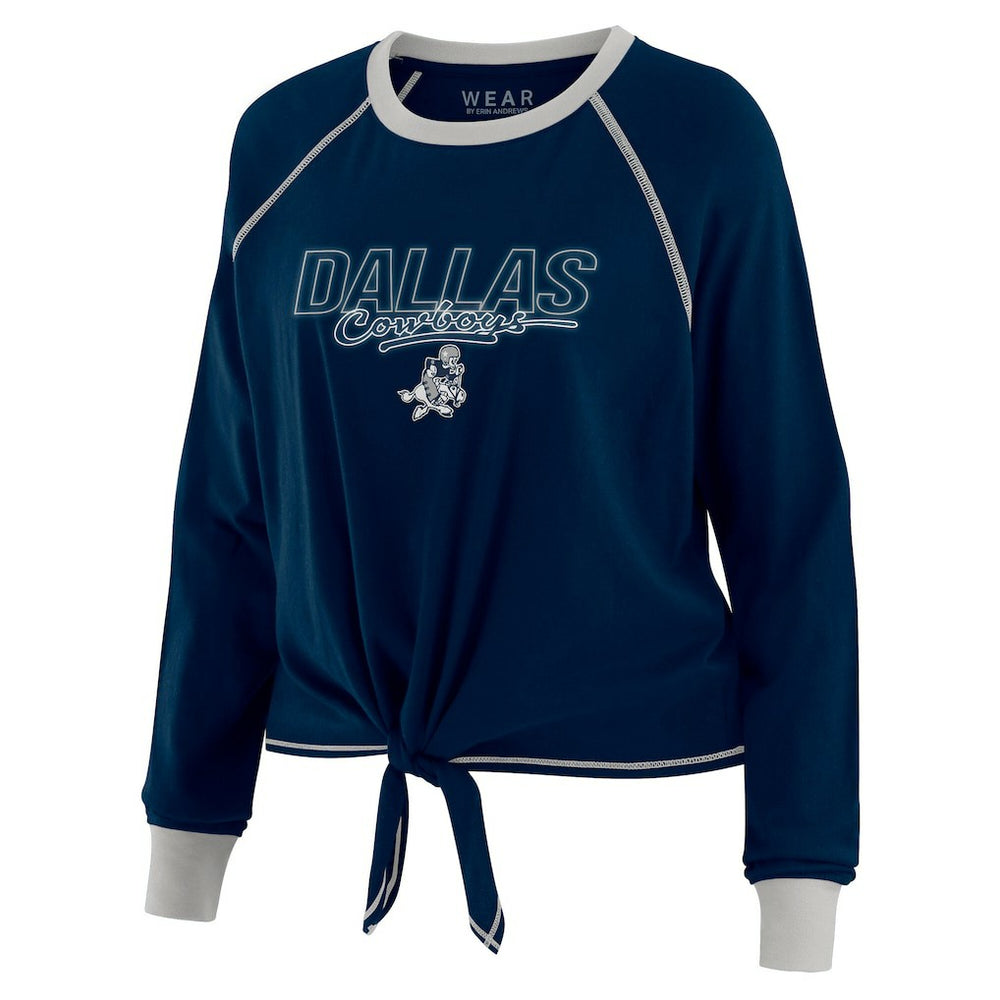 Dallas Cowboys WEAR by Erin Andrews Women's Tie-Front Long Sleeve T-Shirt | NFL Online