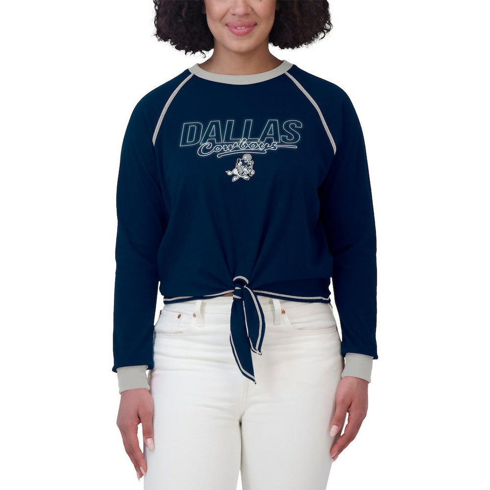 Dallas Cowboys WEAR by Erin Andrews Women's Tie-Front Long Sleeve T-Shirt | NFL Online