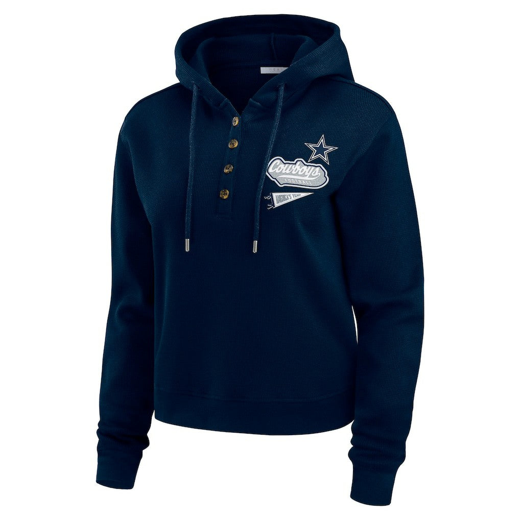 Dallas Cowboys WEAR by Erin Andrews Women's Waffle-Knit Pullover Hoodie | NFL On sale
