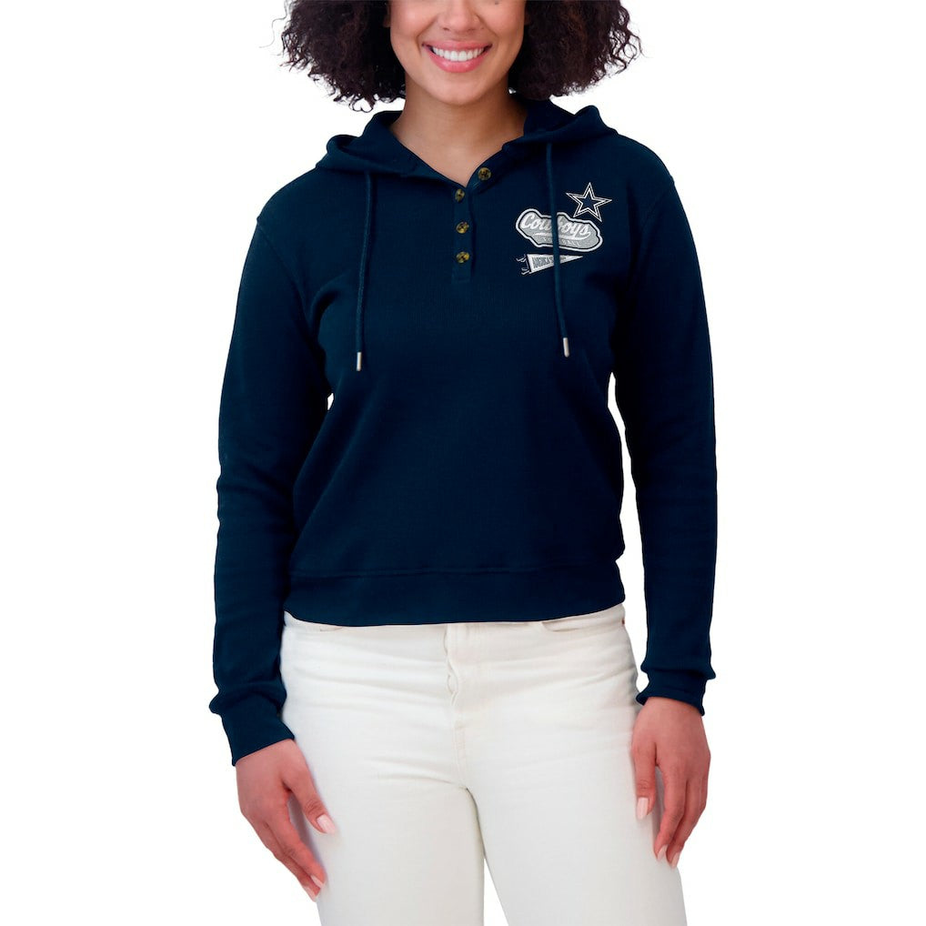 Dallas Cowboys WEAR by Erin Andrews Women's Waffle-Knit Pullover Hoodie | NFL On sale