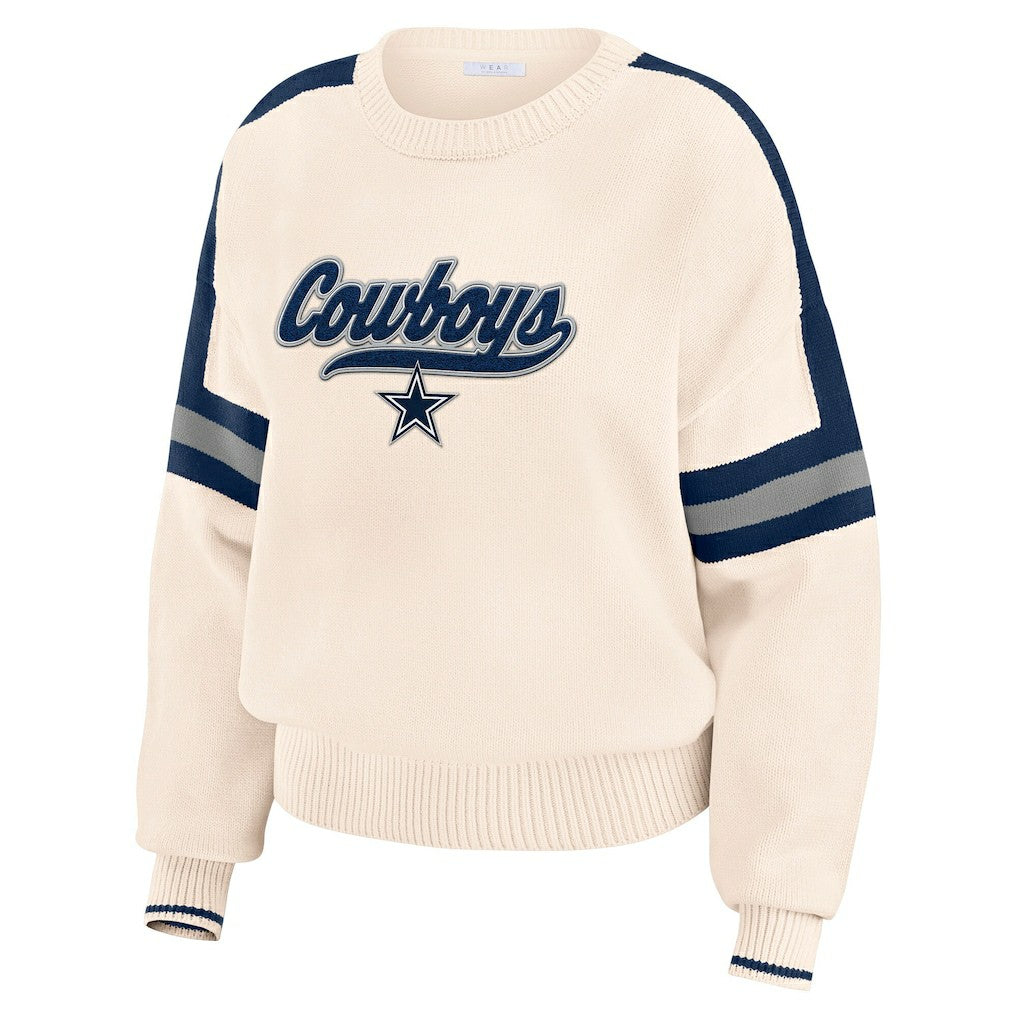 Dallas Cowboys WEAR by Erin Andrews Women's Stripe Pullover Sweater | NFL Outlet