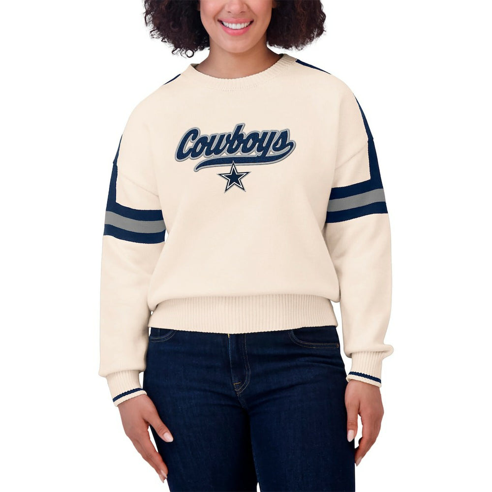 Dallas Cowboys WEAR by Erin Andrews Women's Stripe Pullover Sweater | NFL Outlet