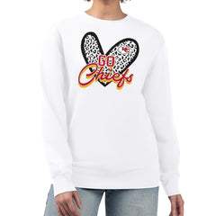 Kansas City Chiefs G-III 4Her by Carl Banks Women's Leopard Heart Pullover Sweatshirt | NFL Hot
