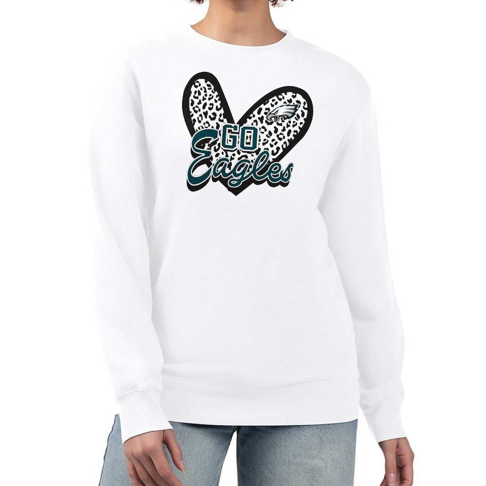 Philadelphia Eagles G-III 4Her by Carl Banks Women's Leopard Heart Pullover Sweatshirt | NFL US