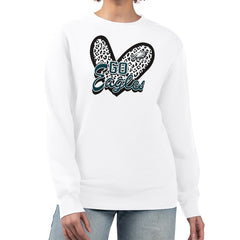 Philadelphia Eagles G-III 4Her by Carl Banks Women's Leopard Heart Pullover Sweatshirt | NFL US