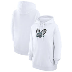 Philadelphia Eagles G-III 4Her by Carl Banks Women's Animal Print Heart Team Graphic Fleece Tri-Blend Pullover Hoodie | NFL New