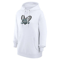 Philadelphia Eagles G-III 4Her by Carl Banks Women's Animal Print Heart Team Graphic Fleece Tri-Blend Pullover Hoodie | NFL New