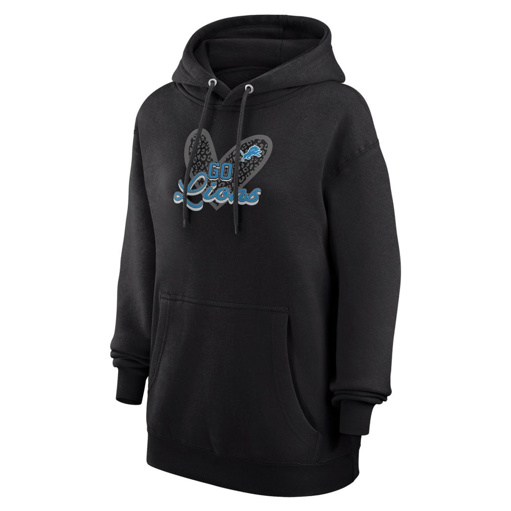 Detroit Lions G-III 4Her by Carl Banks Women's Animal Print Heart Team Graphic Fleece Tri-Blend Pullover Hoodie | NFL Online