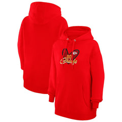 Kansas City Chiefs G-III 4Her by Carl Banks Women's Animal Print Heart Team Graphic Fleece Tri-Blend Pullover Hoodie | NFL Discount