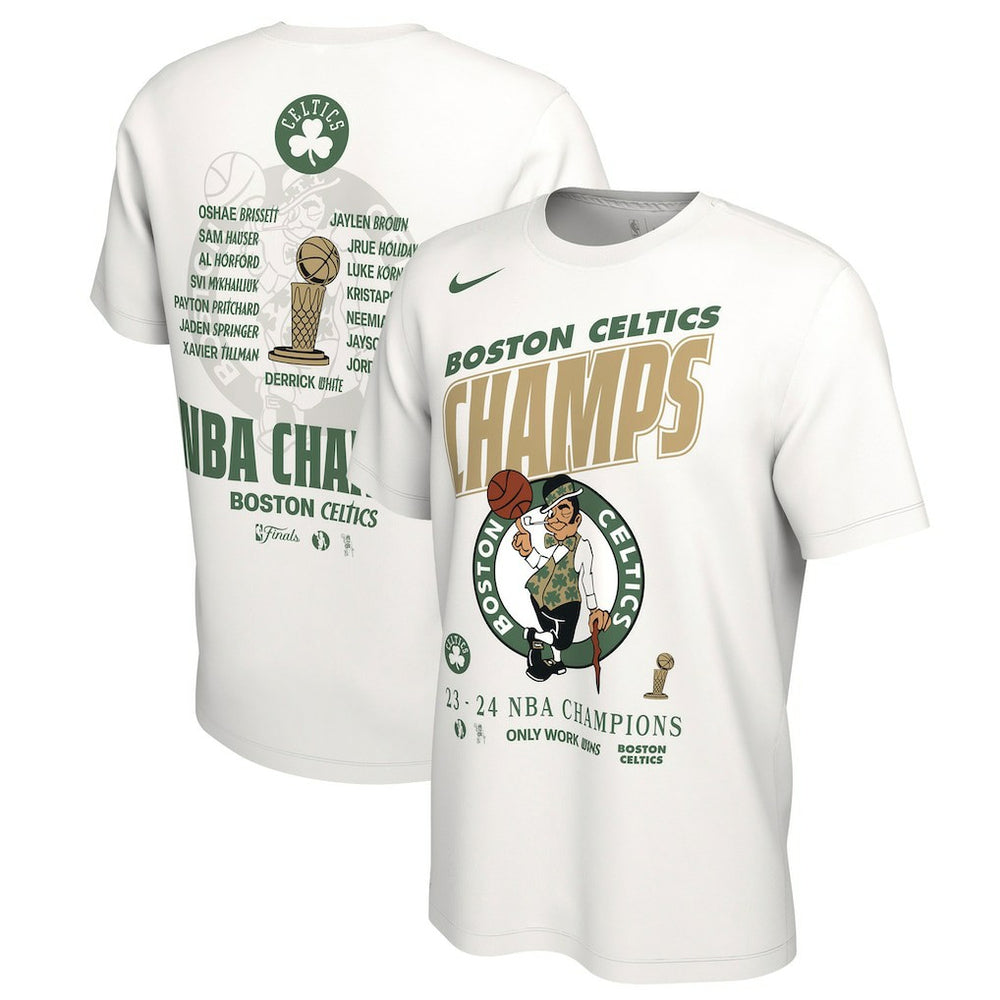 White Boston Celtics 2024 NBA Finals Champions Celebration Roster T-Shirt | NBA