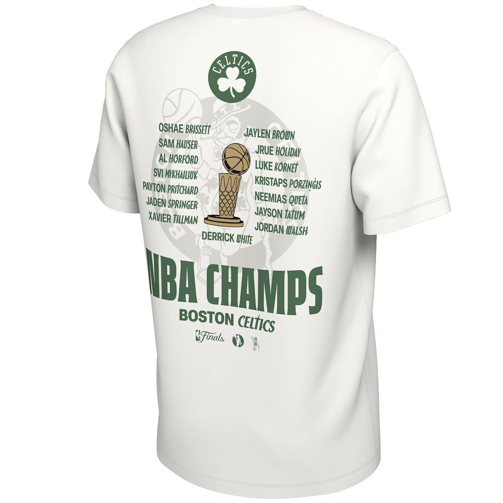 White Boston Celtics 2024 NBA Finals Champions Celebration Roster T-Shirt | NBA