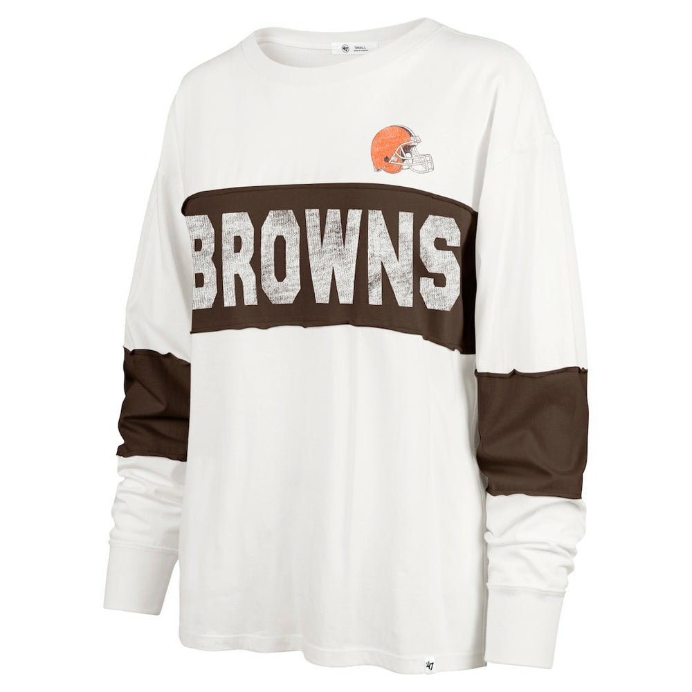 Cleveland Browns '47 Women's Clubhouse Pride Taylor Long Sleeve T-Shirt | NFL Hot