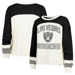 Las Vegas Raiders '47 Women's Double Header Curve Raglan Long Sleeve Crop Top | NFL Online