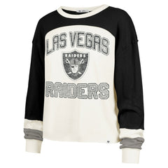 Las Vegas Raiders '47 Women's Double Header Curve Raglan Long Sleeve Crop Top | NFL Online