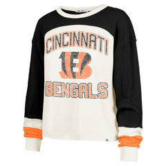Cincinnati Bengals '47 Women's Double Header Curve Raglan Long Sleeve Crop Top | NFL US