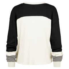 Carolina Panthers '47 Women's Double Header Curve Raglan Long Sleeve Crop Top | NFL New