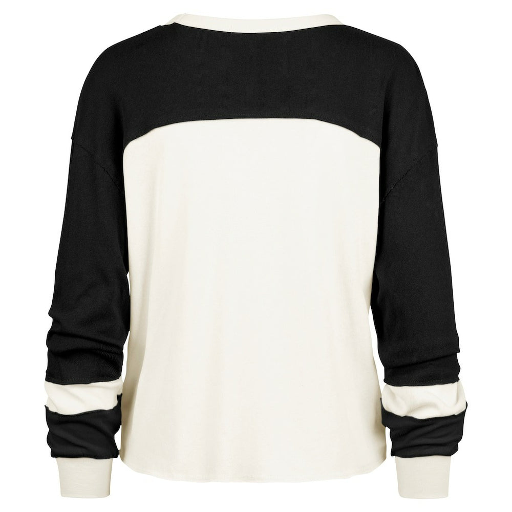 New Orleans Saints '47 Women's Double Header Curve Raglan Long Sleeve Crop Top | NFL New