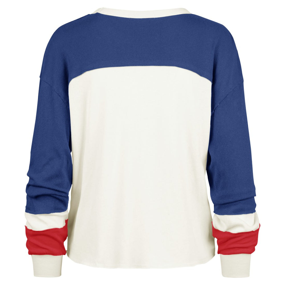New York Giants '47 Women's Double Header Curve Raglan Long Sleeve Crop Top | NFL US