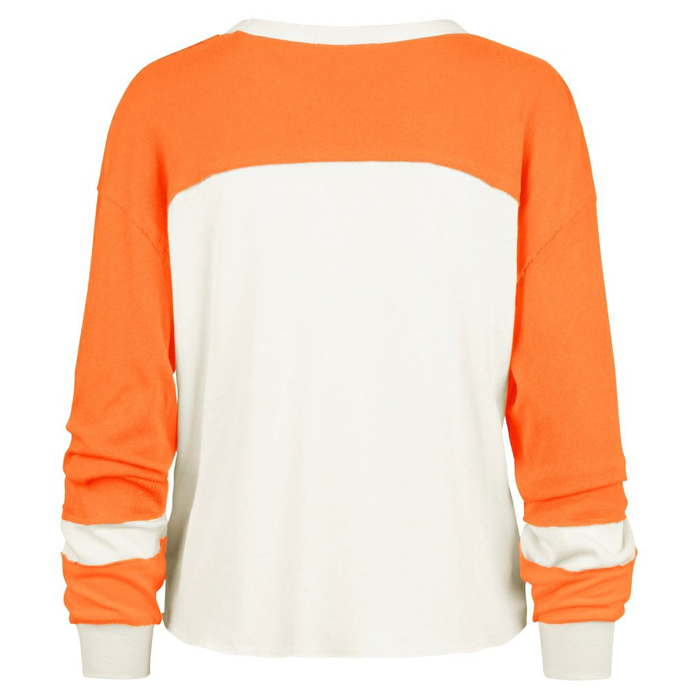 Miami Dolphins '47 Women's Double Header Curve Raglan Long Sleeve Crop Top | NFL Discount