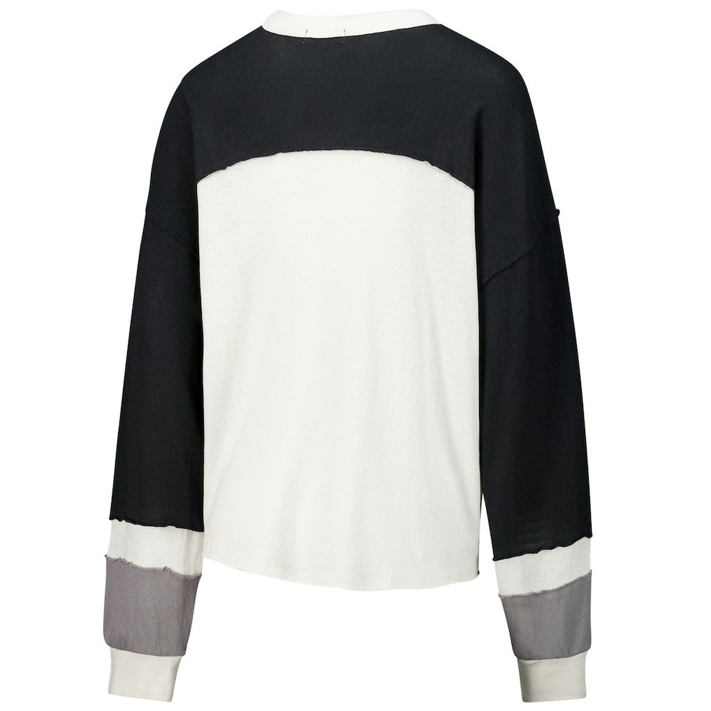 Jacksonville Jaguars '47 Women's Double Header Curve Raglan Long Sleeve Crop Top | NFL Hot
