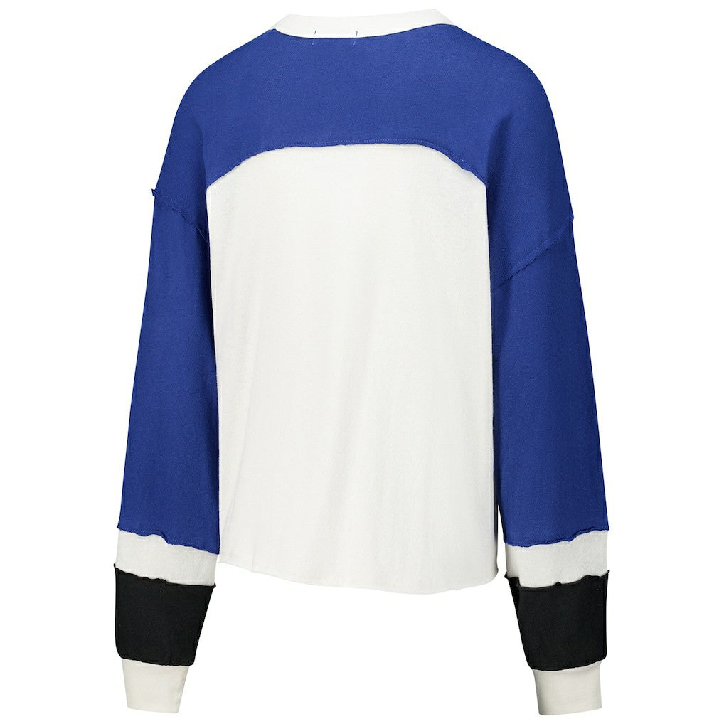 Indianapolis Colts '47 Women's Double Header Curve Raglan Long Sleeve Crop Top | NFL On sale