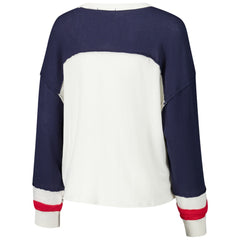 Houston Texans '47 Women's Double Header Curve Raglan Long Sleeve Crop Top | NFL New