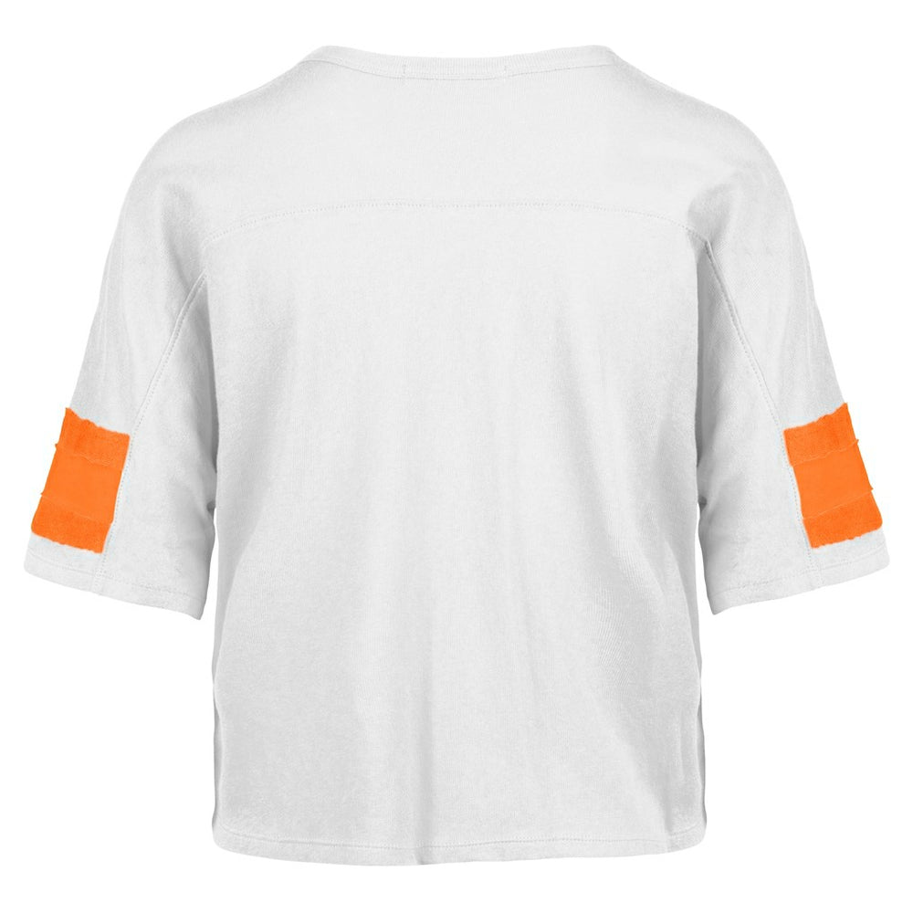 Miami Dolphins '47 Women's Double Header Scout Cropped V-Neck T-Shirt | NFL US