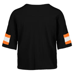 Cincinnati Bengals '47 Women's Double Header Scout Cropped V-Neck T-Shirt | NFL Outlet