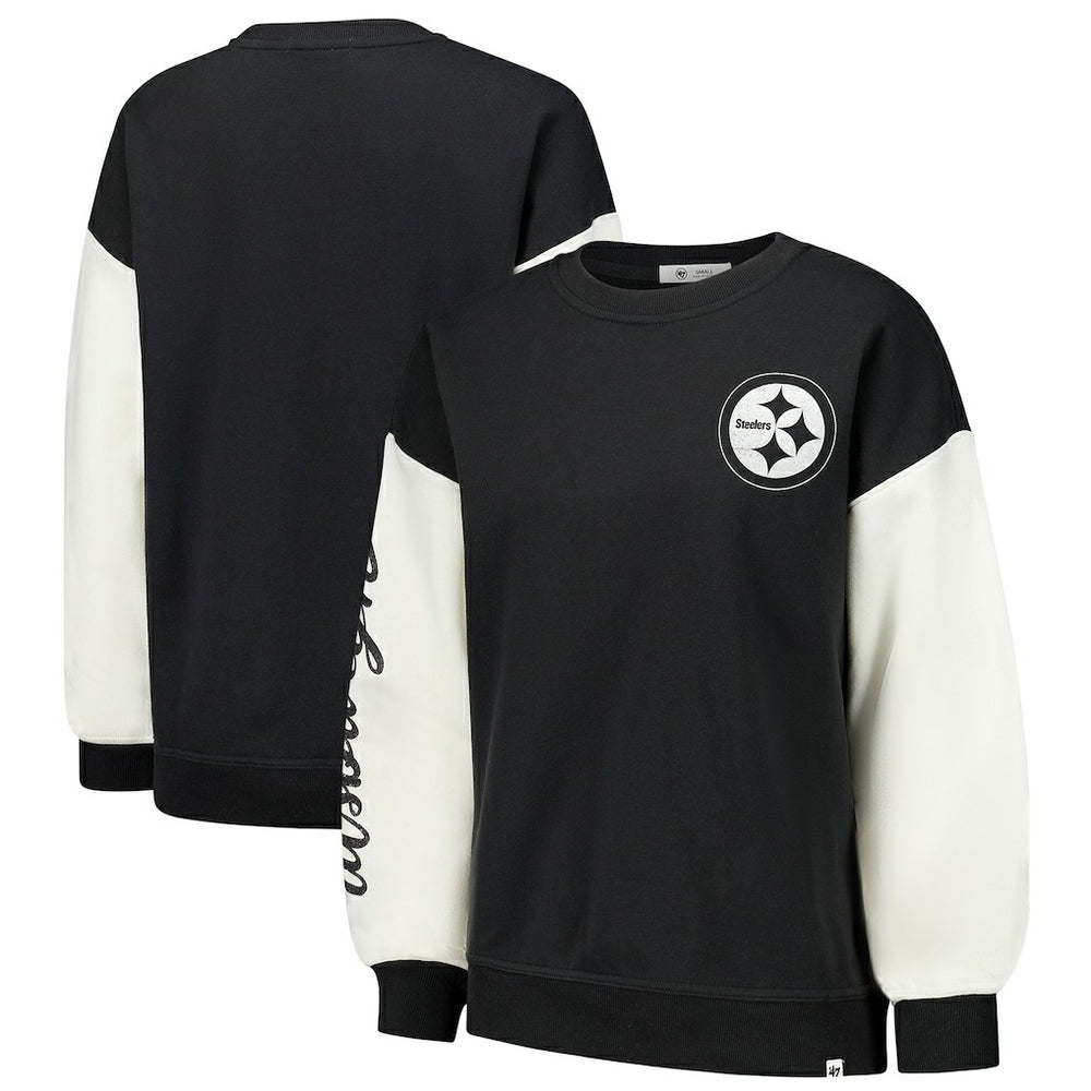Pittsburgh Steelers '47 Women's Double Header Rise Andie Pullover Sweatshirt | NFL Outlet