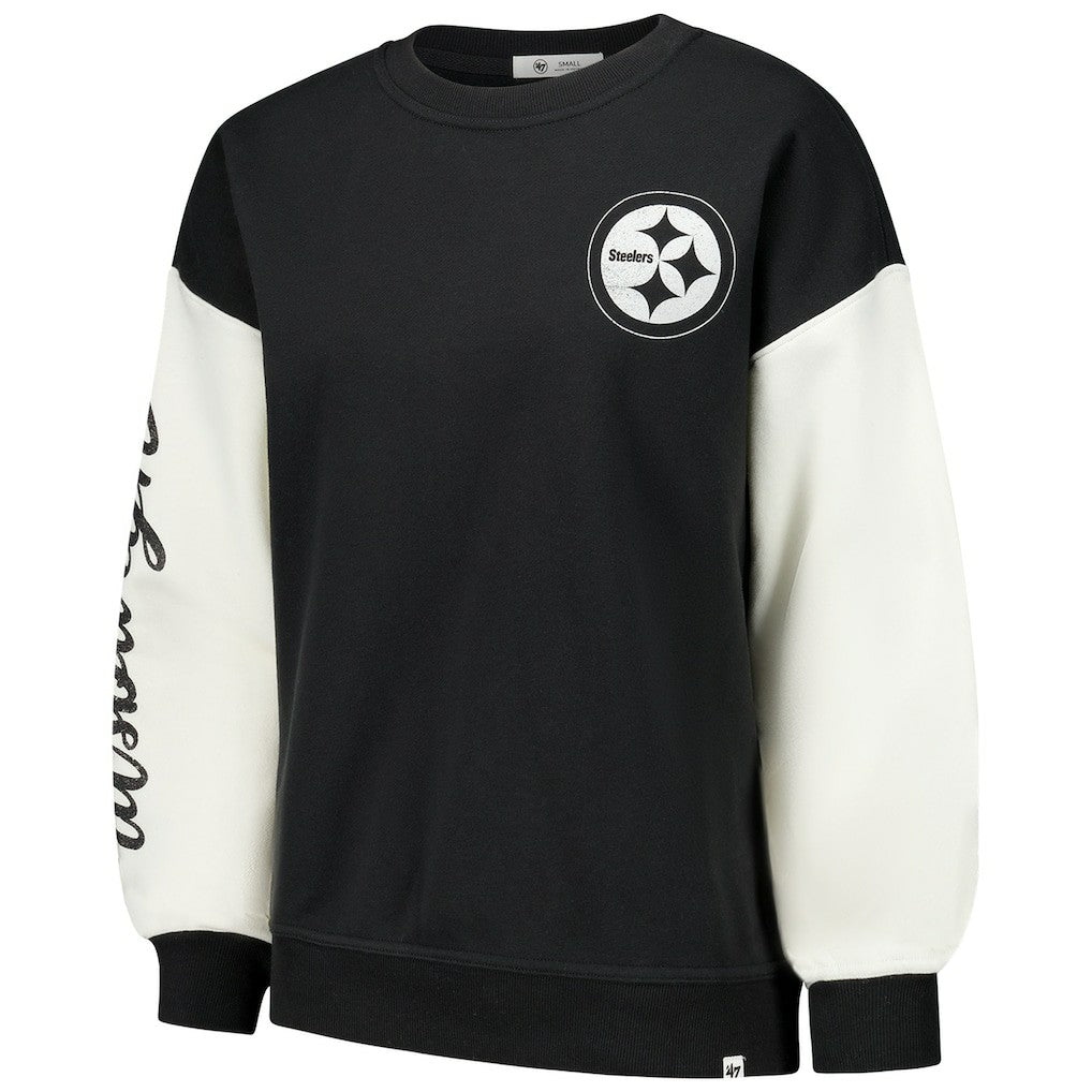 Pittsburgh Steelers '47 Women's Double Header Rise Andie Pullover Sweatshirt | NFL Outlet