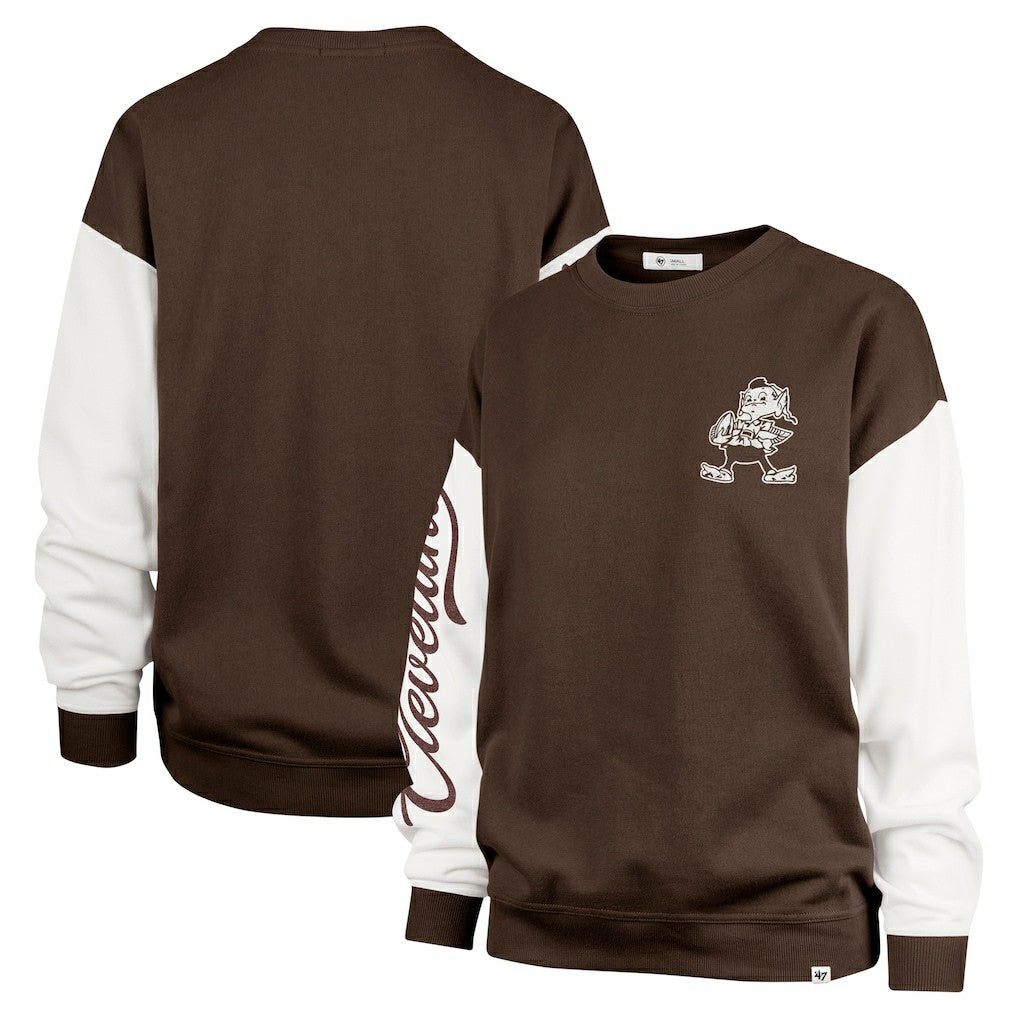 Cleveland Browns '47 Women's Double Header Rise Andie Pullover Sweatshirt | NFL Near me