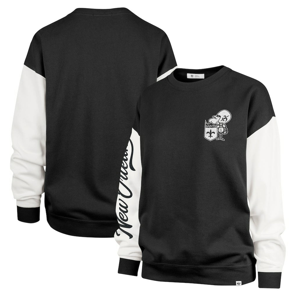 New Orleans Saints '47 Women's Double Header Rise Andie Pullover Sweatshirt | NFL Hot