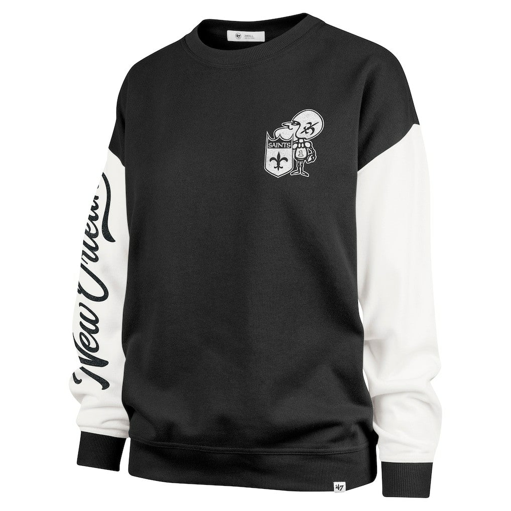 New Orleans Saints '47 Women's Double Header Rise Andie Pullover Sweatshirt | NFL Hot