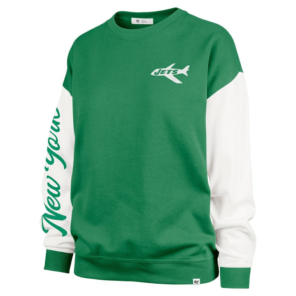 New York Jets '47 Women's Double Header Rise Andie Pullover Sweatshirt | NFL Hot