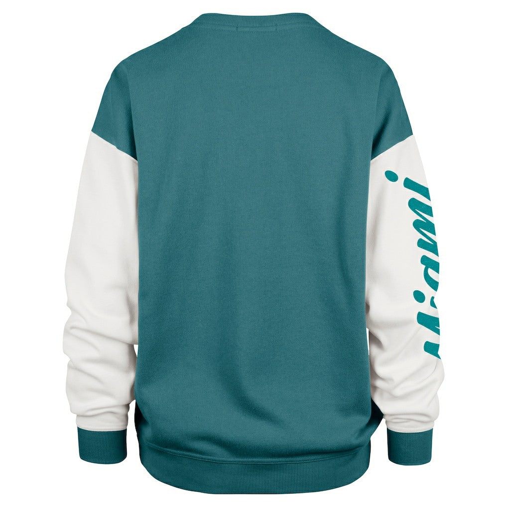 Miami Dolphins '47 Women's Double Header Rise Andie Pullover Sweatshirt | NFL Discount
