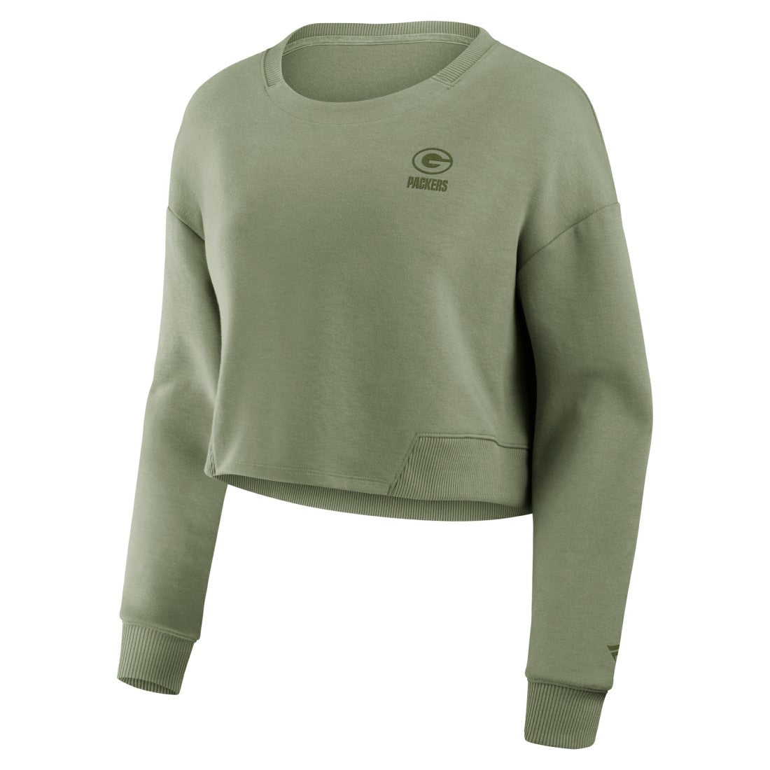 Green Bay Packers Women's Studio Tri-Blend Cropped Pullover Sweatshirt | NFL On sale