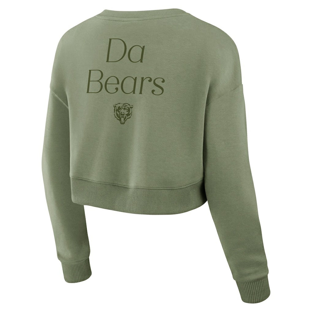 Chicago Bears Women's Studio Tri-Blend Cropped Pullover Sweatshirt | NFL Outlet
