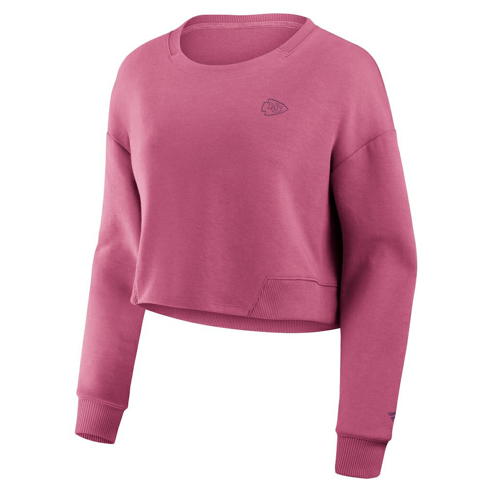 Kansas City Chiefs Women's Studio Tri-Blend Cropped Pullover Sweatshirt | NFL New