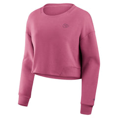 Kansas City Chiefs Women's Studio Tri-Blend Cropped Pullover Sweatshirt | NFL New