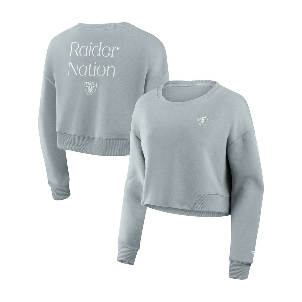 Las Vegas Raiders Women's Studio Tri-Blend Cropped Pullover Sweatshirt | NFL On sale