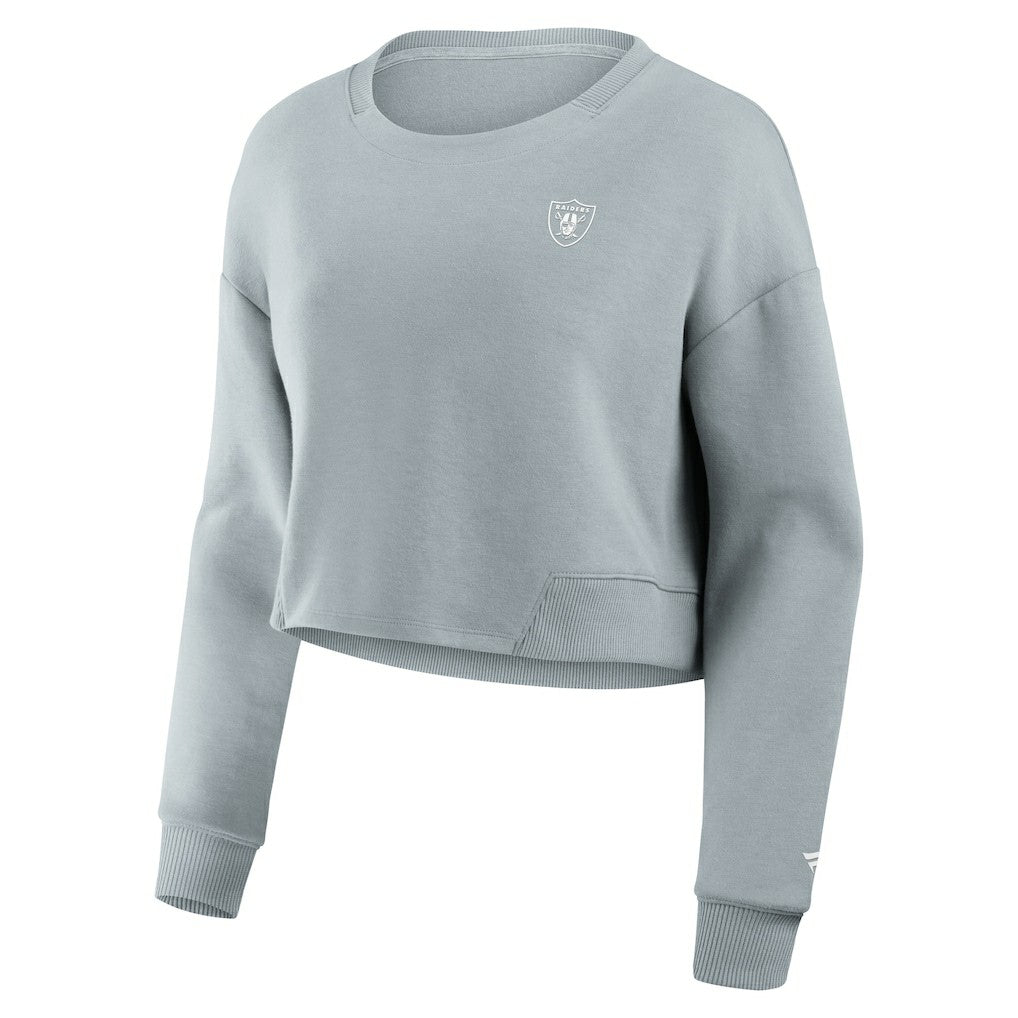 Las Vegas Raiders Women's Studio Tri-Blend Cropped Pullover Sweatshirt | NFL On sale